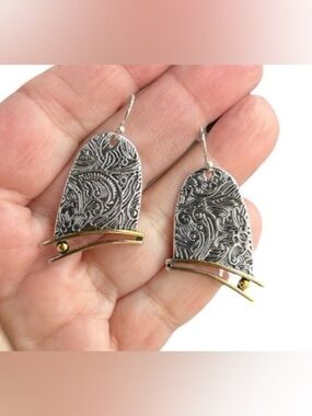 New Artsy Two Tone Dangle Earrings